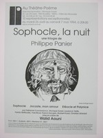 Affiche pour Sophocle la nuit au Théâtre-Poème (Bruxelles) du 26 avril au 7 mai 1994